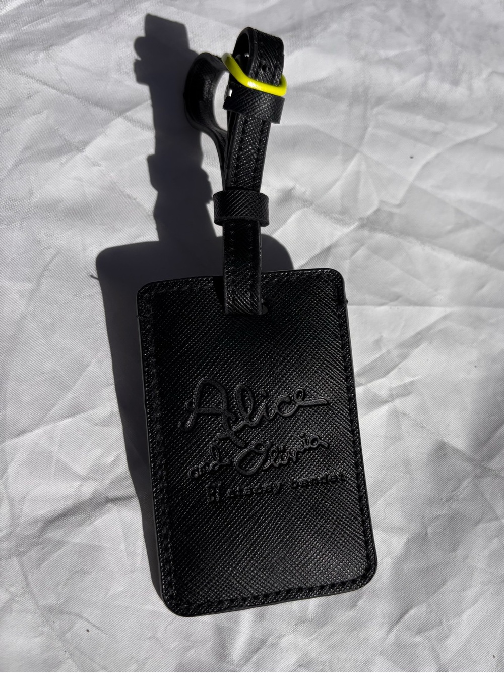 Alice and Olivia Black Leather Luggage Tag
